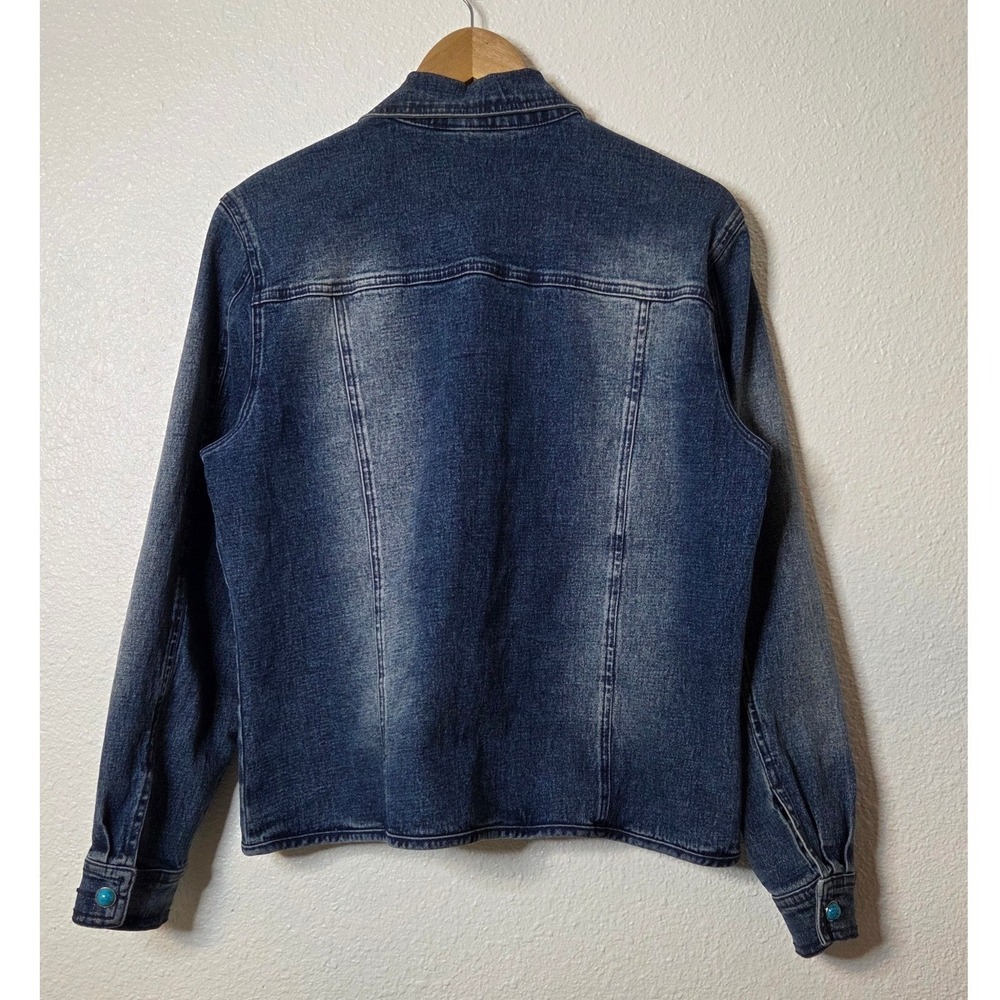 VTG DG2 Diane Gilman Beaded Turquoise Western Cowgirl Rodeo Denim Jacket‎ Small - Picture 2 of 8